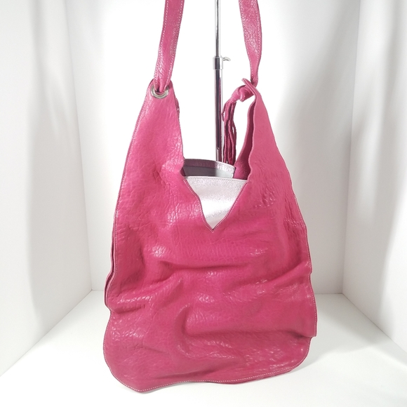 Thulare Monareng Oversized Bubble Gum Pink Cow Hide Studded Bag - Picture 6 of 15